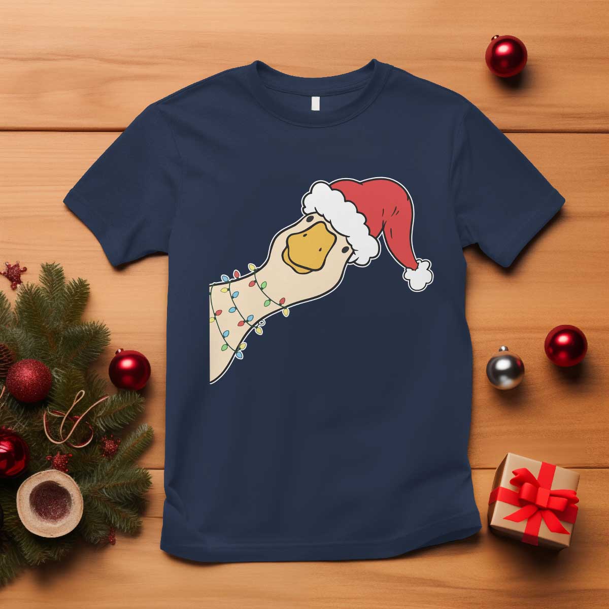 Funny Christmas Silly Goose Festive Holiday T Shirt TS11 Navy Print Your Wear