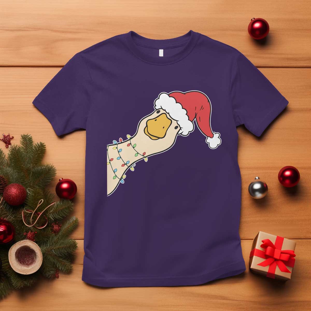 Funny Christmas Silly Goose Festive Holiday T Shirt TS11 Purple Print Your Wear