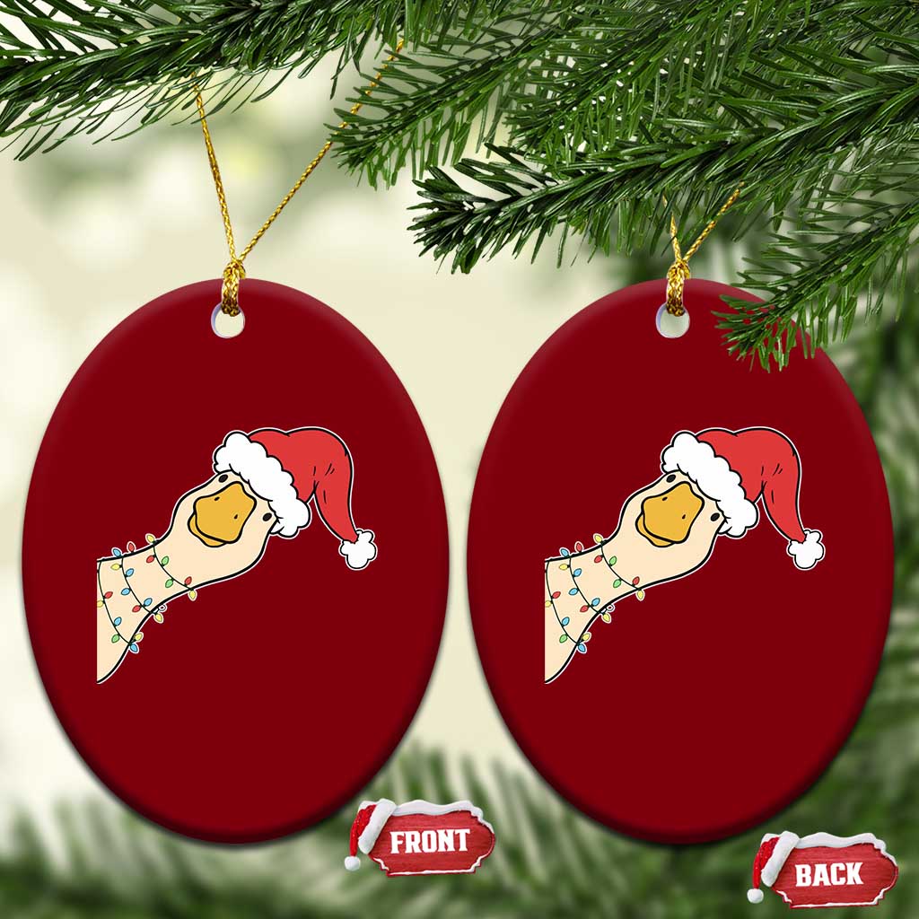 Funny Christmas Silly Goose Festive Holiday Ceramic Ornament TS11 Print Your Wear