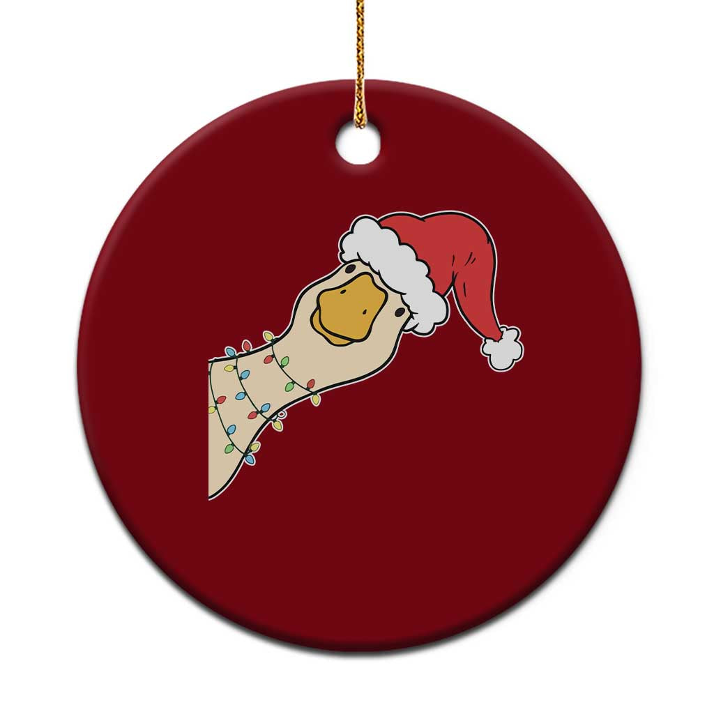 Funny Christmas Silly Goose Festive Holiday Ceramic Ornament TS11 1pc Red Print Your Wear