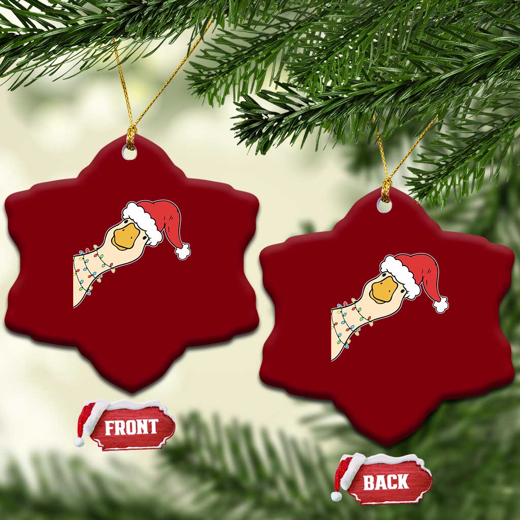 Funny Christmas Silly Goose Festive Holiday Ceramic Ornament TS11 Print Your Wear