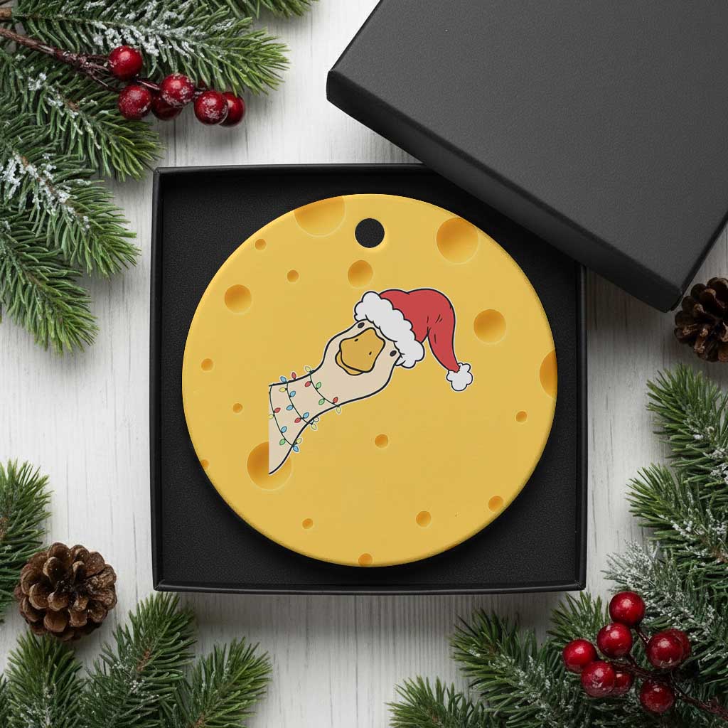 Funny Christmas Silly Goose Festive Holiday Ceramic Ornament TS11 1pc Yellow Cheese Print Your Wear