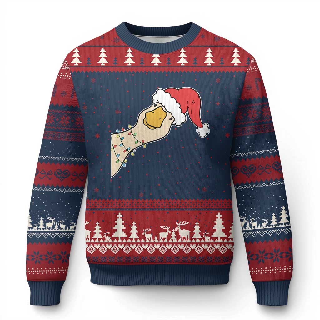 Funny Xmas Silly Goose Festive Holiday Ugly Christmas Sweater TS11 Navy Red Print Your Wear