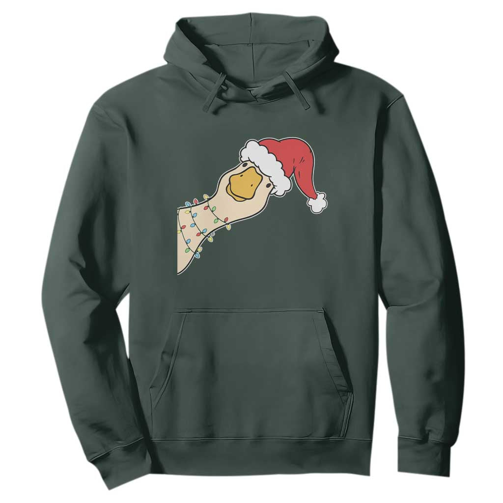 Funny Christmas Silly Goose Festive Holiday Hoodie TS11 Dark Forest Green Print Your Wear