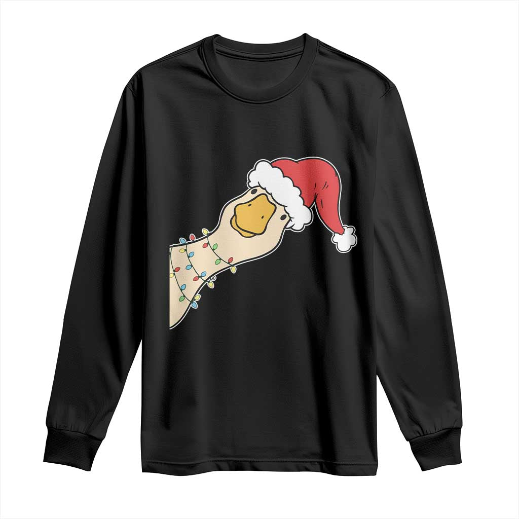 Funny Christmas Silly Goose Festive Holiday Long Sleeve Shirt TS11 Black Print Your Wear