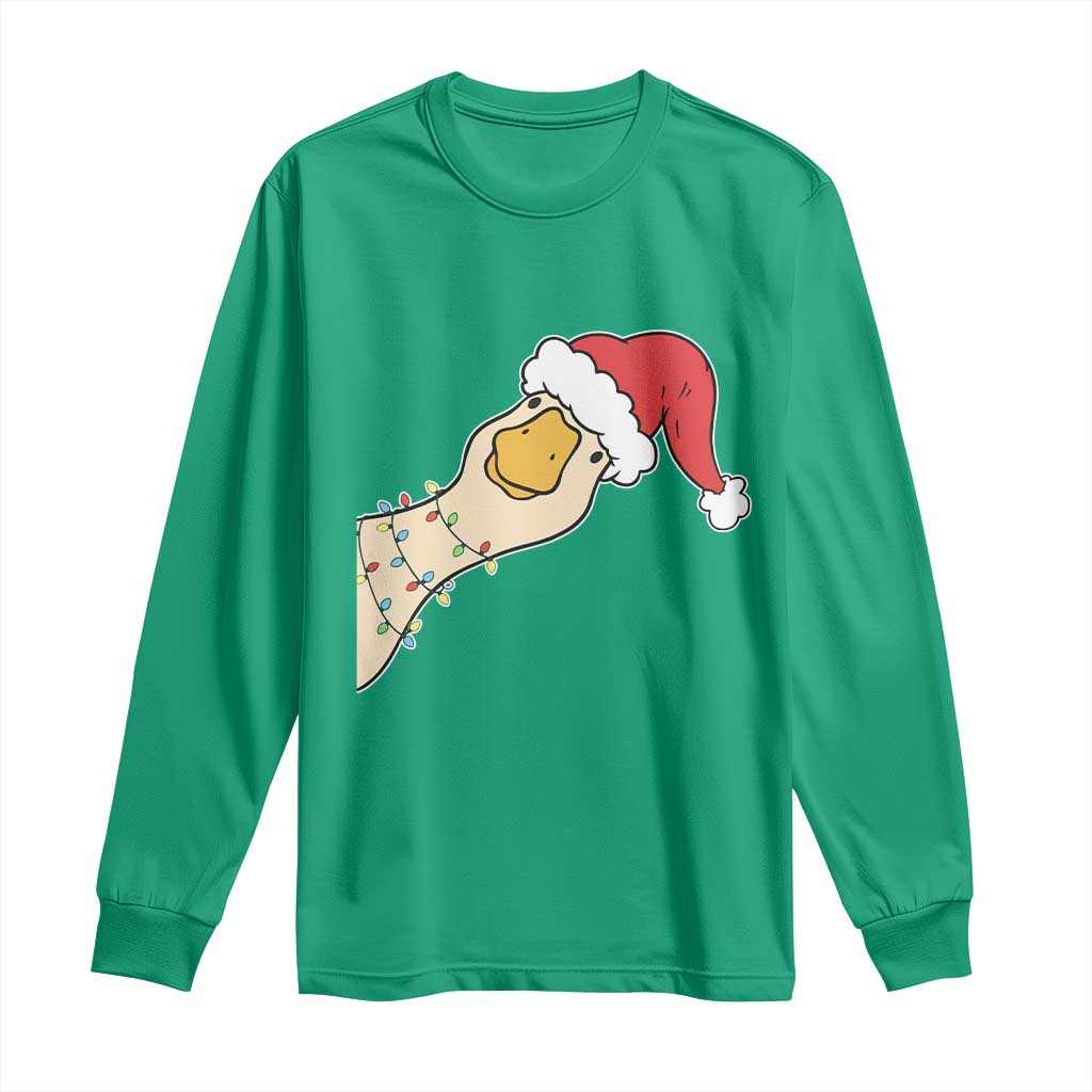 Funny Christmas Silly Goose Festive Holiday Long Sleeve Shirt TS11 Irish Green Print Your Wear