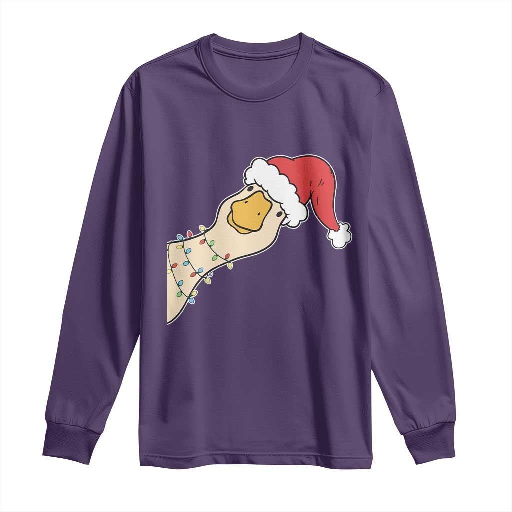 Funny Christmas Silly Goose Festive Holiday Long Sleeve Shirt TS11 Purple Print Your Wear