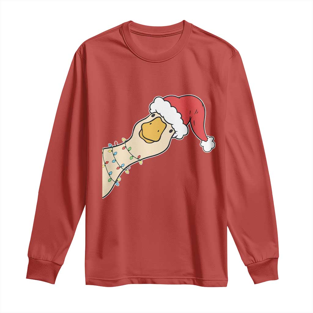 Funny Christmas Silly Goose Festive Holiday Long Sleeve Shirt TS11 Red Print Your Wear