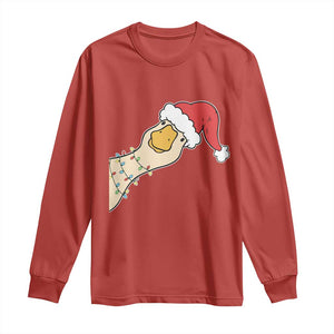 Funny Christmas Silly Goose Festive Holiday Long Sleeve Shirt TS11 Red Print Your Wear