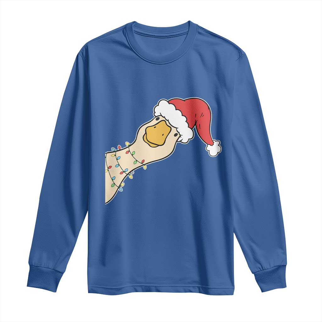 Funny Christmas Silly Goose Festive Holiday Long Sleeve Shirt TS11 Royal Blue Print Your Wear