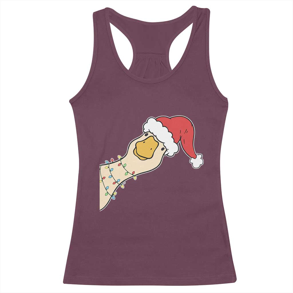 Funny Christmas Silly Goose Festive Holiday Racerback Tank Top TS11 Maroon Print Your Wear
