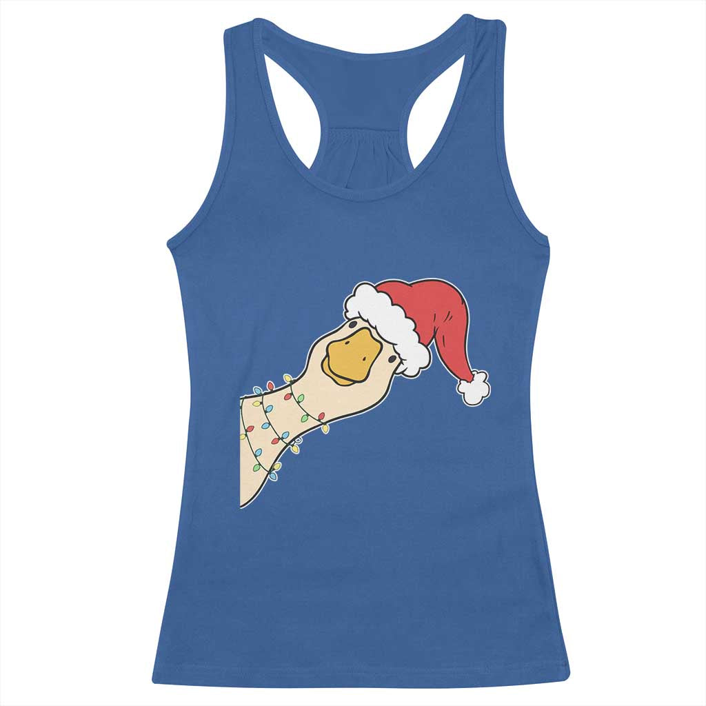 Funny Christmas Silly Goose Festive Holiday Racerback Tank Top TS11 Royal Blue Print Your Wear