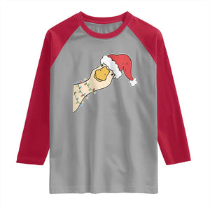 Funny Christmas Silly Goose Festive Holiday Raglan Shirt TS11 Sport Gray Red Print Your Wear
