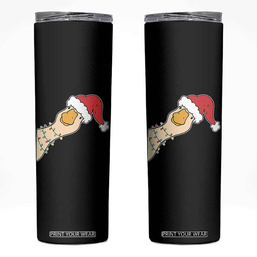 Funny Christmas Silly Goose Festive Holiday Skinny Tumbler TS11 Black Print Your Wear