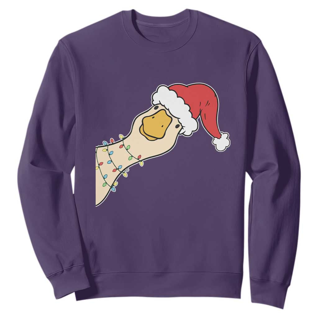Funny Christmas Silly Goose Festive Holiday Sweatshirt TS11 Purple Print Your Wear