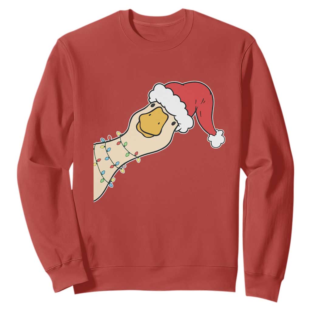 Funny Christmas Silly Goose Festive Holiday Sweatshirt TS11 Red Print Your Wear