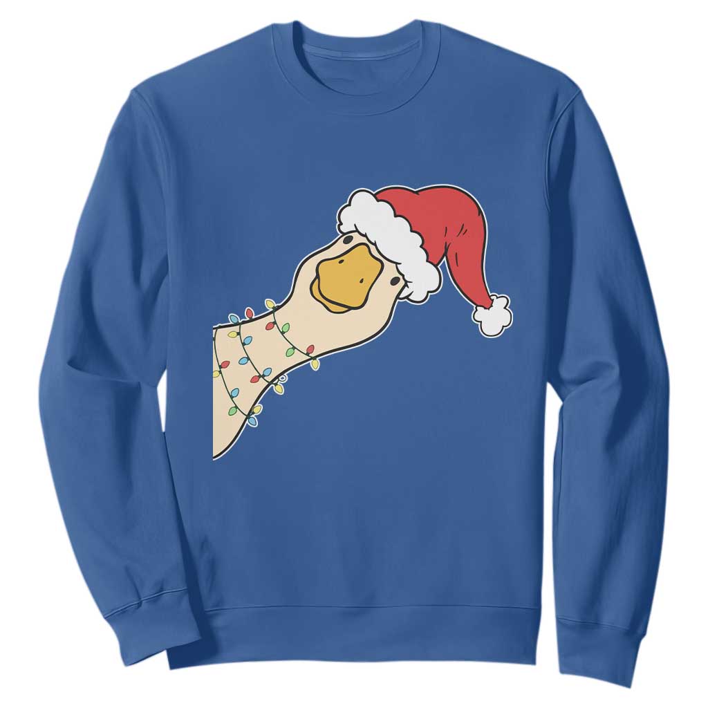 Funny Christmas Silly Goose Festive Holiday Sweatshirt TS11 Royal Blue Print Your Wear