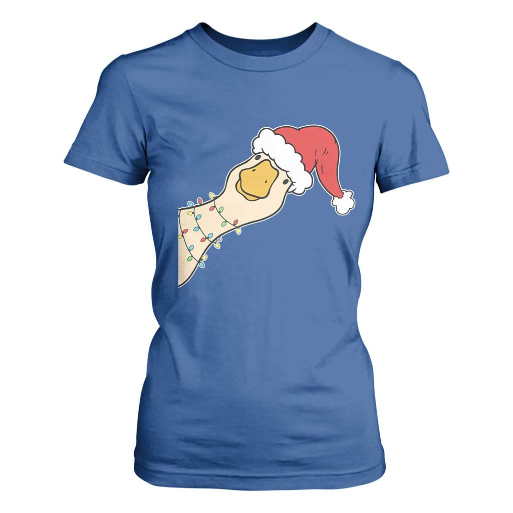Funny Christmas Silly Goose Festive Holiday T Shirt For Women TS11 Royal Blue Print Your Wear