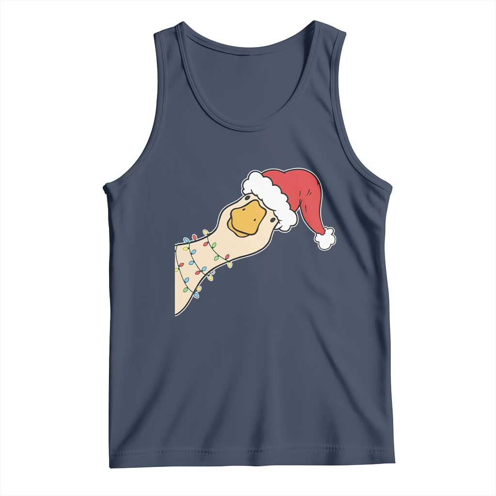 Funny Christmas Silly Goose Festive Holiday Tank Top TS11 Navy Print Your Wear