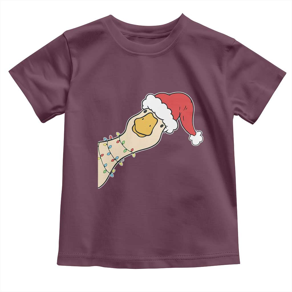 Funny Christmas Silly Goose Festive Holiday Toddler T Shirt TS11 Maroon Print Your Wear