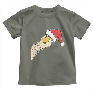 Funny Christmas Silly Goose Festive Holiday Toddler T Shirt TS11 Military Green Print Your Wear
