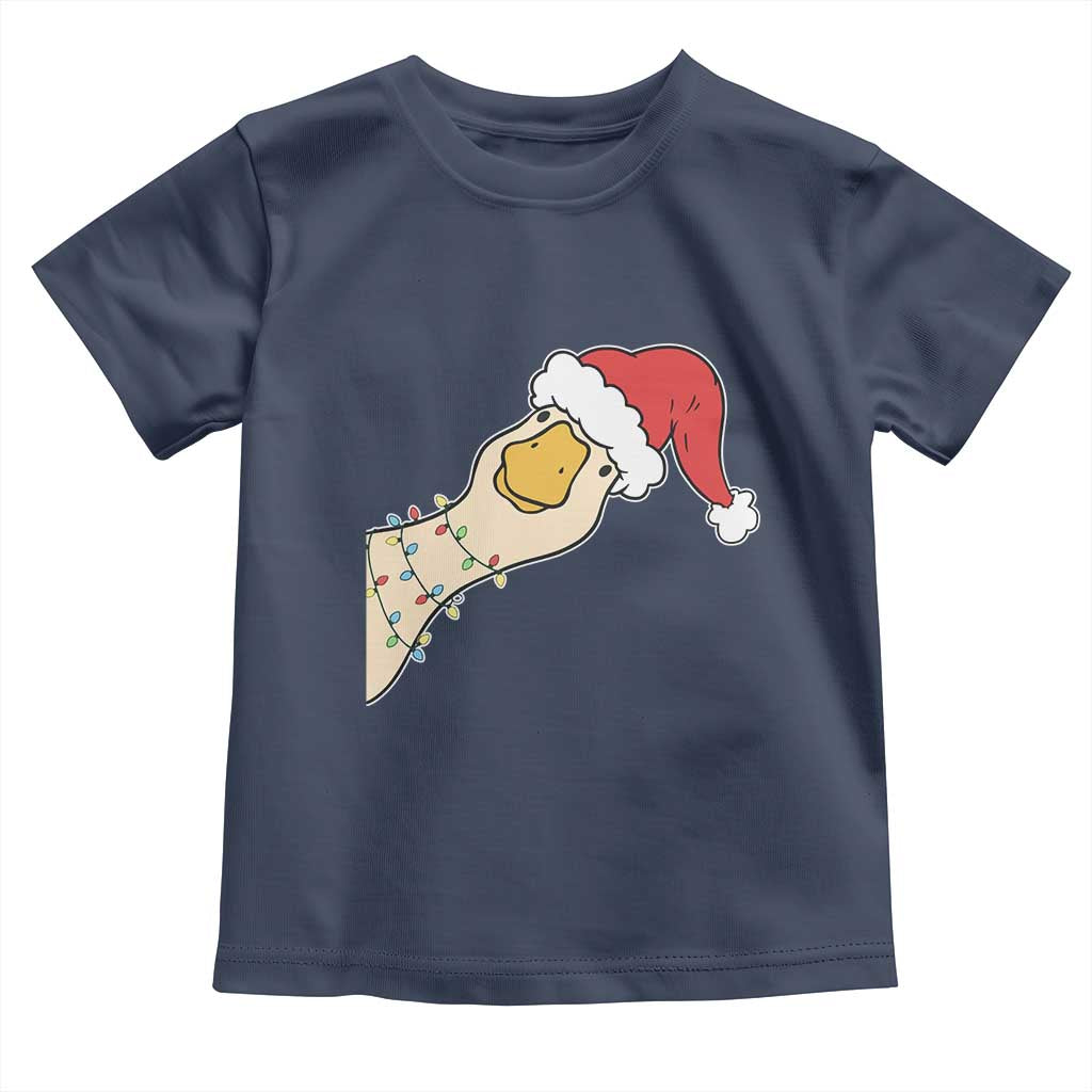 Funny Christmas Silly Goose Festive Holiday Toddler T Shirt TS11 Navy Print Your Wear