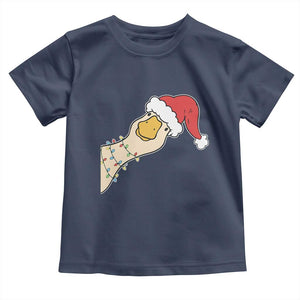 Funny Christmas Silly Goose Festive Holiday Toddler T Shirt TS11 Navy Print Your Wear