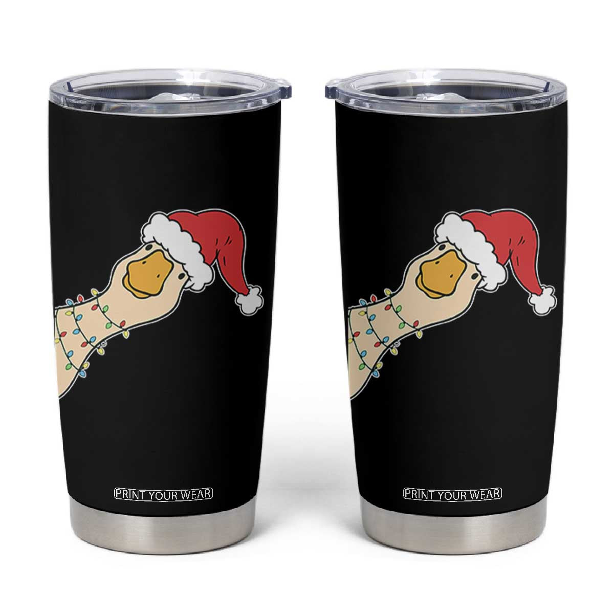 Funny Christmas Silly Goose Festive Holiday Tumbler Cup TS11 Black Print Your Wear