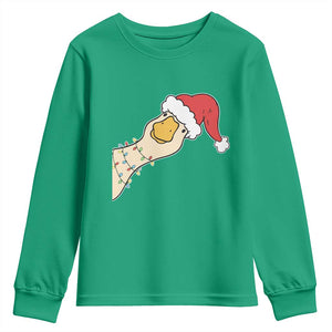 Funny Christmas Silly Goose Festive Holiday Youth Sweatshirt TS11 Irish Green Print Your Wear