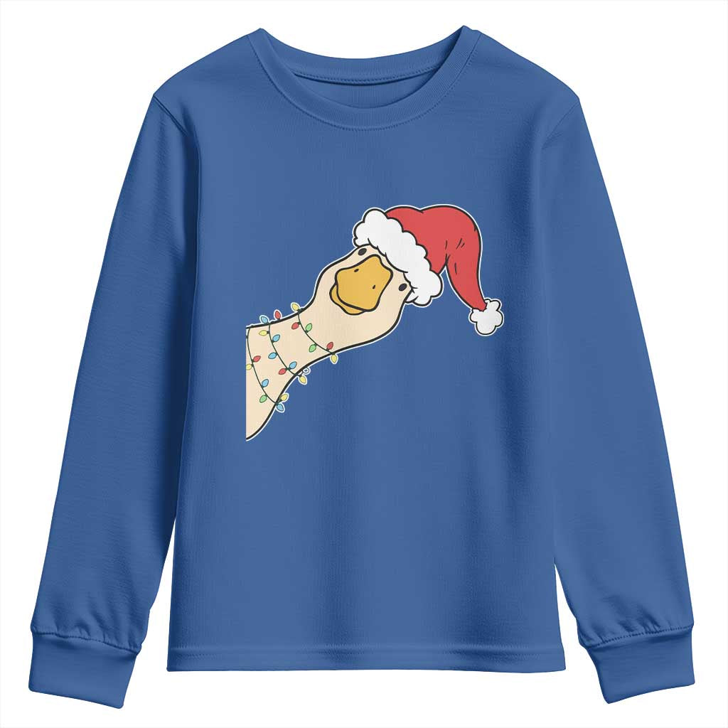 Funny Christmas Silly Goose Festive Holiday Youth Sweatshirt TS11 Royal Blue Print Your Wear