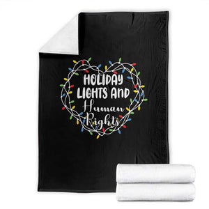 Holiday Lights And Human Rights Christmas Activism Throw Blanket TS11 Black Print Your Wear