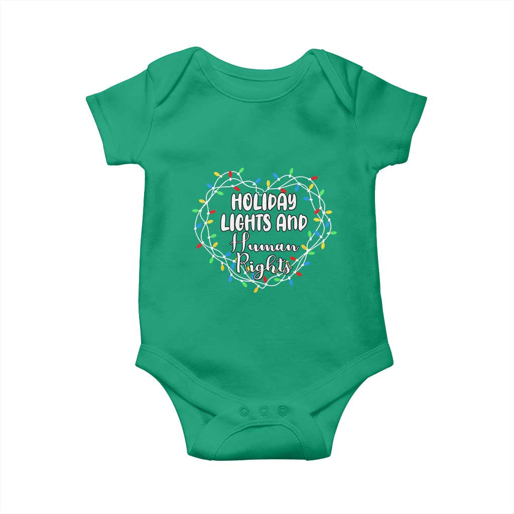 Holiday Lights And Human Rights Christmas Activism Baby Onesie TS11 Irish Green Print Your Wear