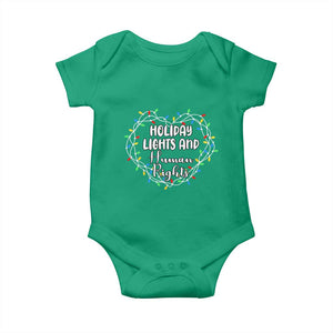 Holiday Lights And Human Rights Christmas Activism Baby Onesie TS11 Irish Green Print Your Wear