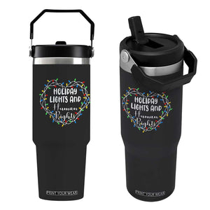 Holiday Lights And Human Rights Christmas Activism Flip Straw Tumbler TS11 One Size: 30 oz Black Print Your Wear