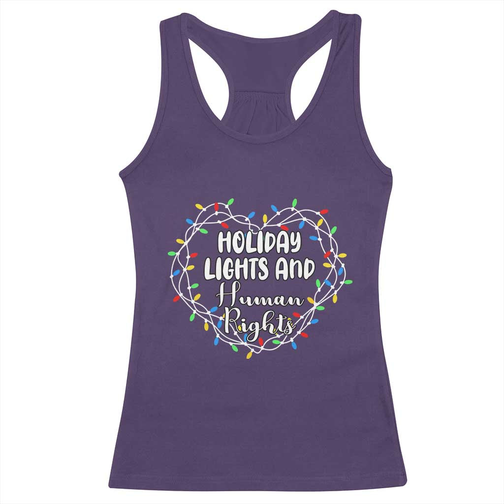 Holiday Lights And Human Rights Christmas Activism Racerback Tank Top TS11 Purple Print Your Wear