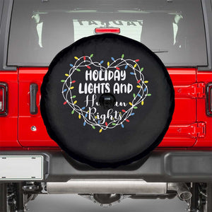 Holiday Lights And Human Rights Christmas Activism Spare Tire Cover TS11 Black Print Your Wear