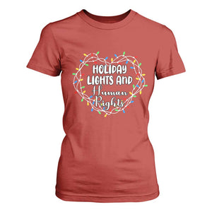 Holiday Lights And Human Rights Christmas Activism T Shirt For Women TS11 Red Print Your Wear
