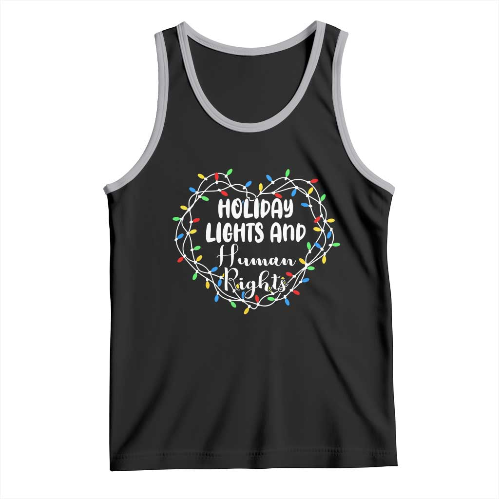 Holiday Lights And Human Rights Christmas Activism Tank Top TS11 Black Athletic Heather Print Your Wear