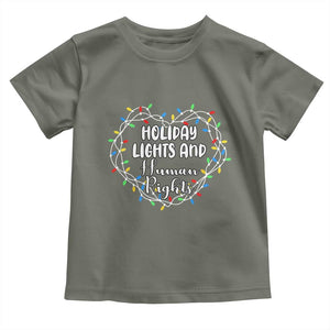 Holiday Lights And Human Rights Christmas Activism Toddler T Shirt TS11 Military Green Print Your Wear
