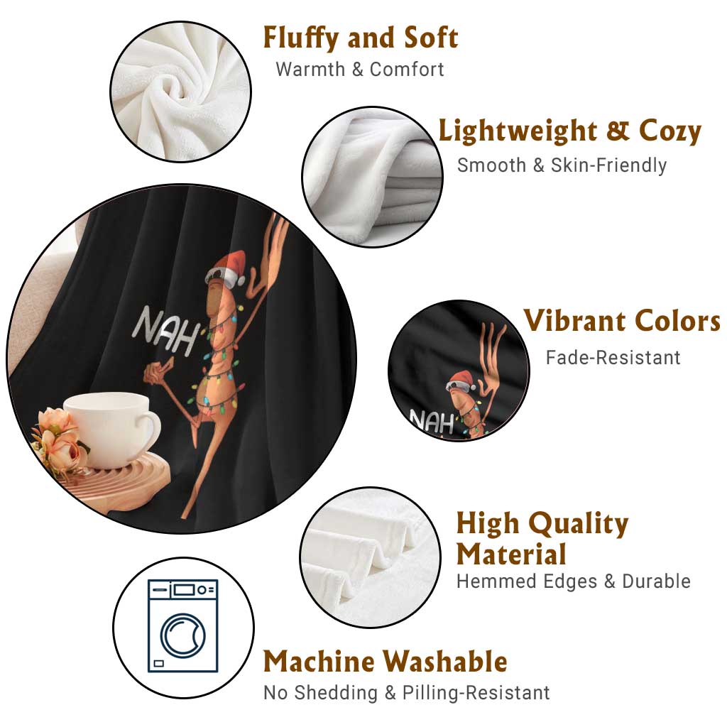 Funny Marcus The Worm Christmas Nah Throw Blanket TS11 Print Your Wear