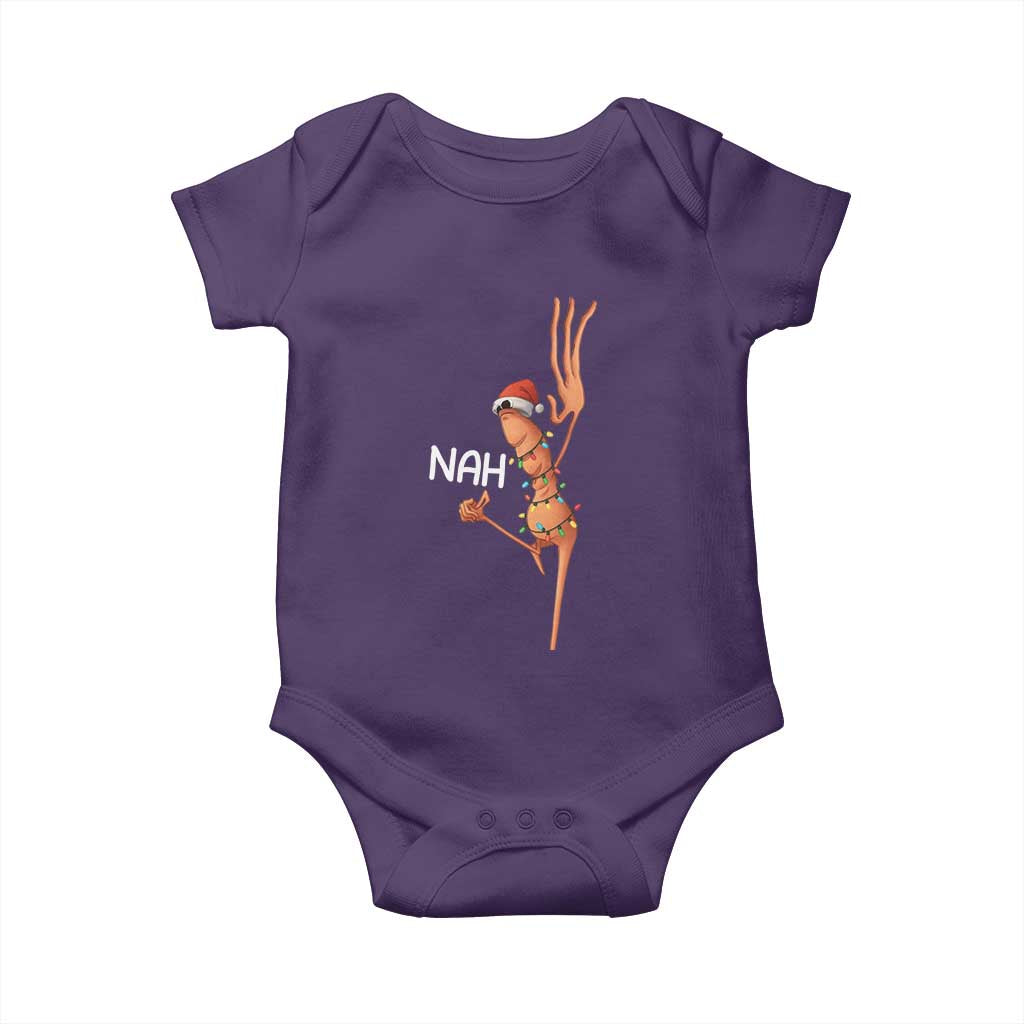 Funny Marcus The Worm Christmas Nah Baby Onesie TS11 Purple Print Your Wear