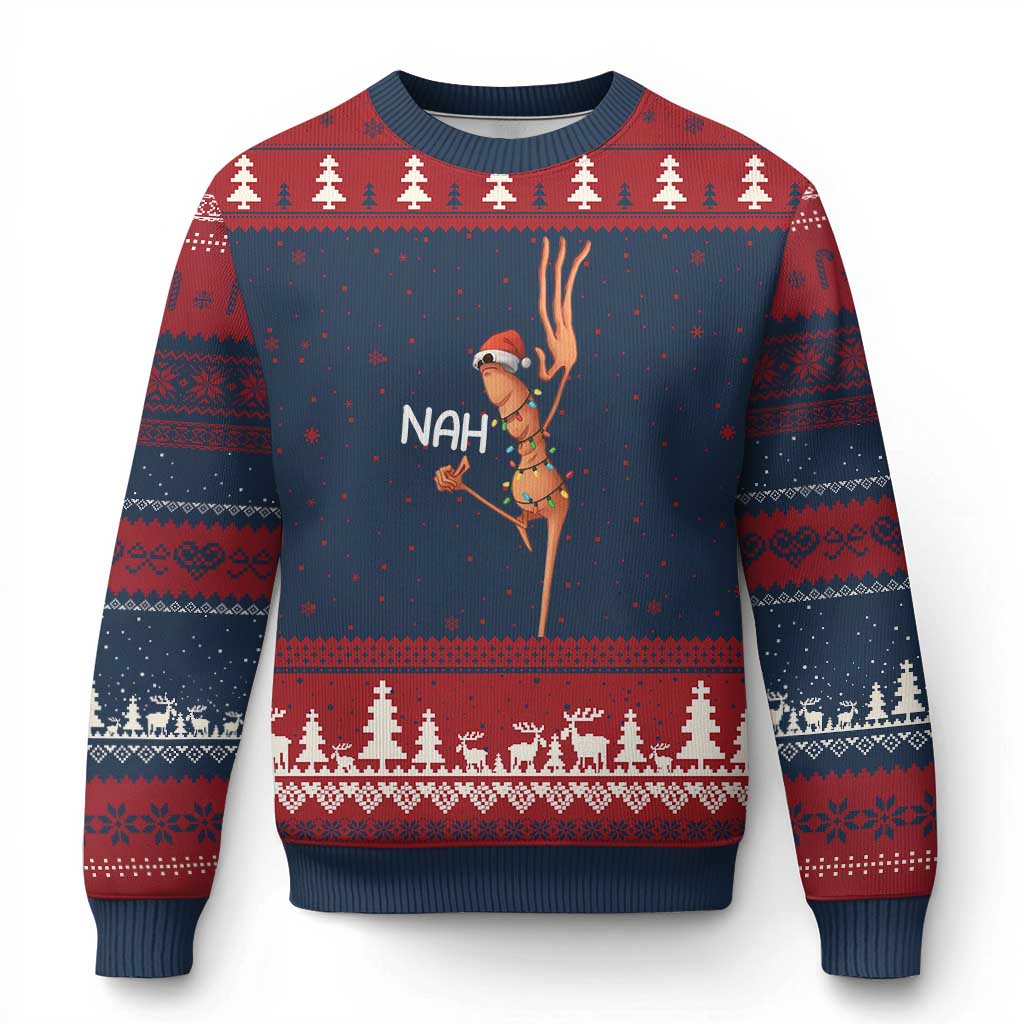 Funny Marcus The Worm Xmas Nah Ugly Christmas Sweater TS11 Navy Red Print Your Wear