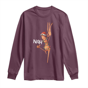 Funny Marcus The Worm Christmas Nah Long Sleeve Shirt TS11 Maroon Print Your Wear