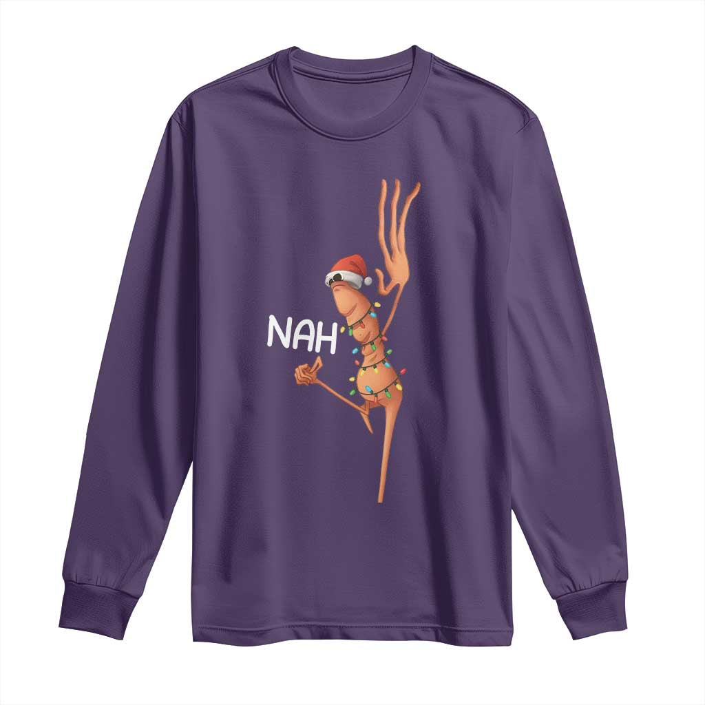 Funny Marcus The Worm Christmas Nah Long Sleeve Shirt TS11 Purple Print Your Wear