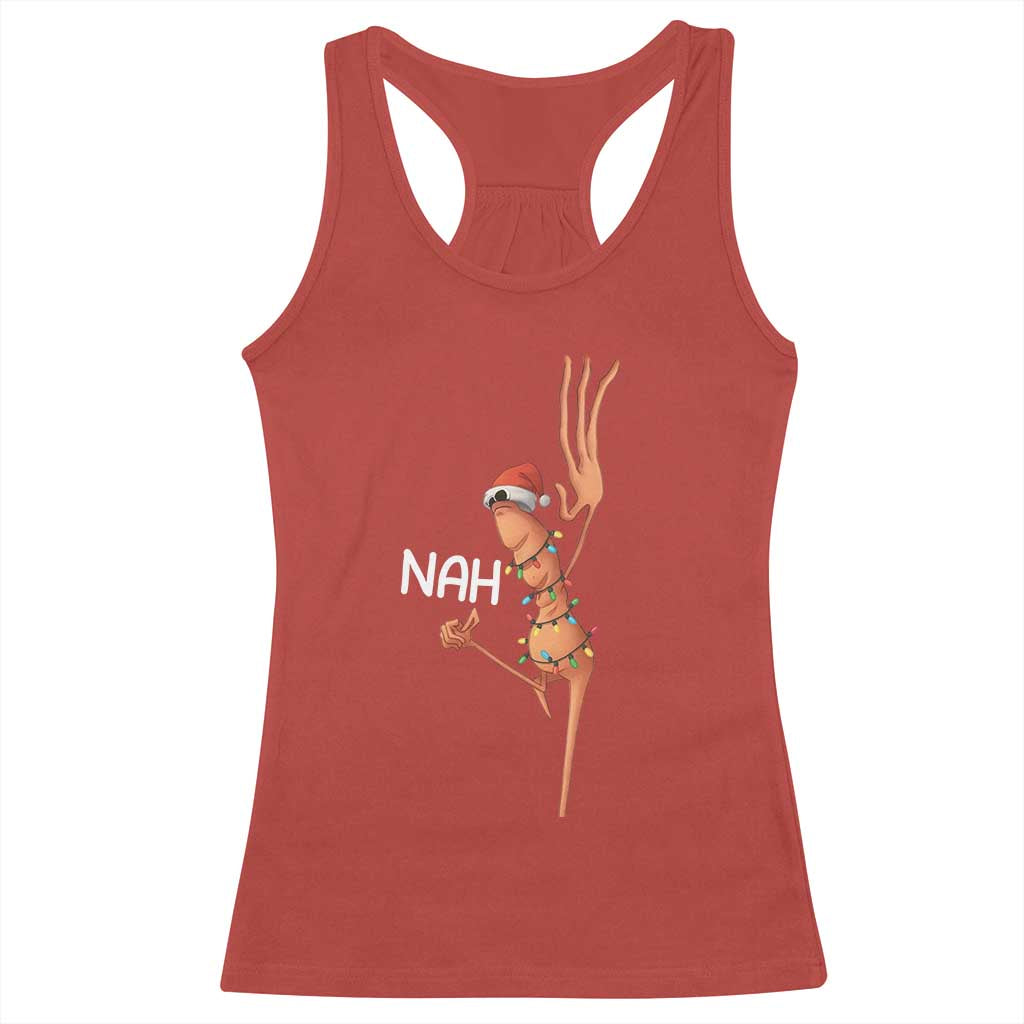 Funny Marcus The Worm Christmas Nah Racerback Tank Top TS11 Red Print Your Wear