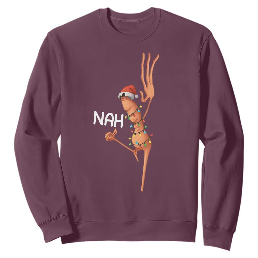 Funny Marcus The Worm Christmas Nah Sweatshirt TS11 Maroon Print Your Wear