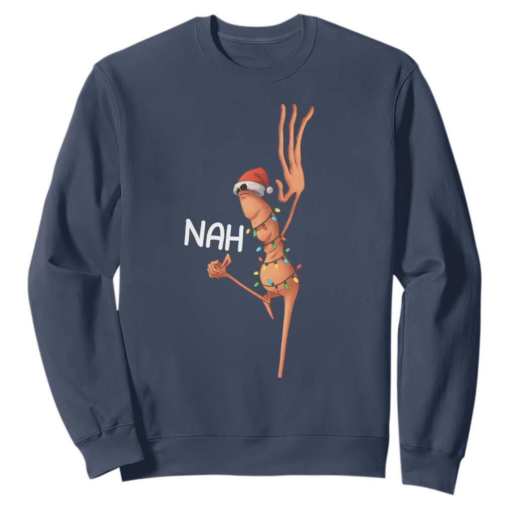 Funny Marcus The Worm Christmas Nah Sweatshirt TS11 Navy Print Your Wear