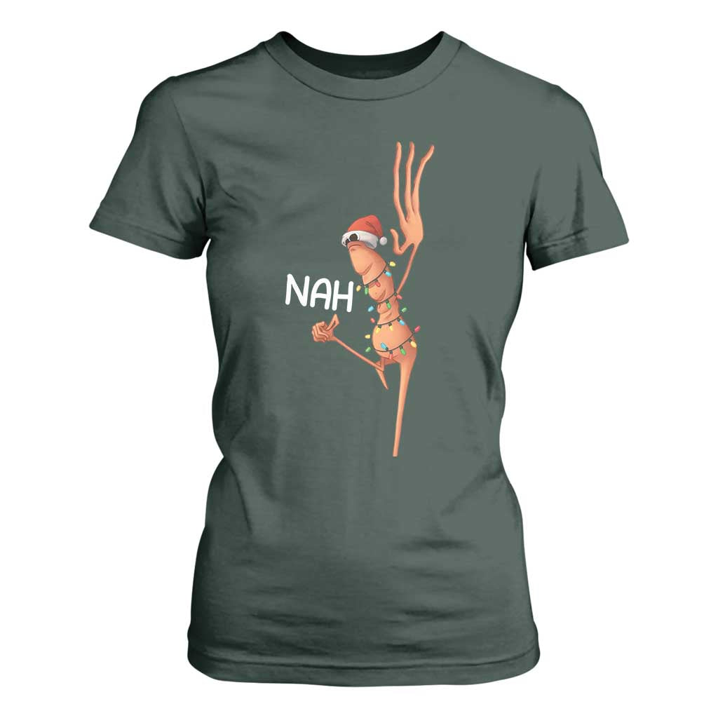 Funny Marcus The Worm Christmas Nah T Shirt For Women TS11 Dark Forest Green Print Your Wear