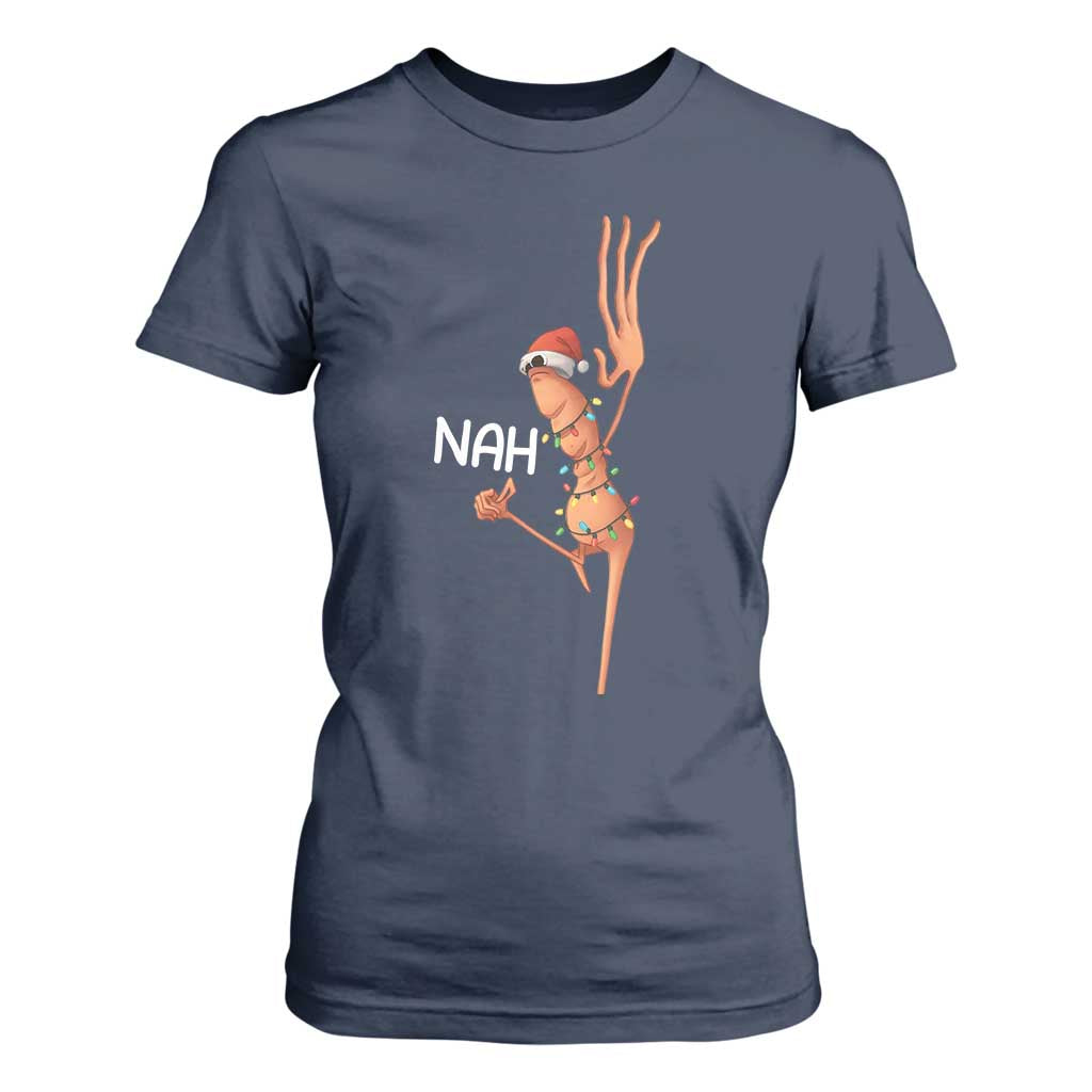Funny Marcus The Worm Christmas Nah T Shirt For Women TS11 Navy Print Your Wear