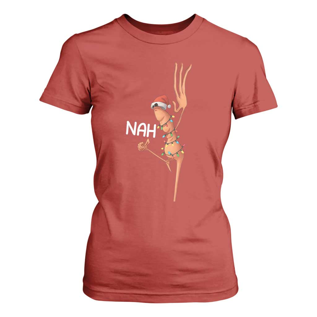 Funny Marcus The Worm Christmas Nah T Shirt For Women TS11 Red Print Your Wear